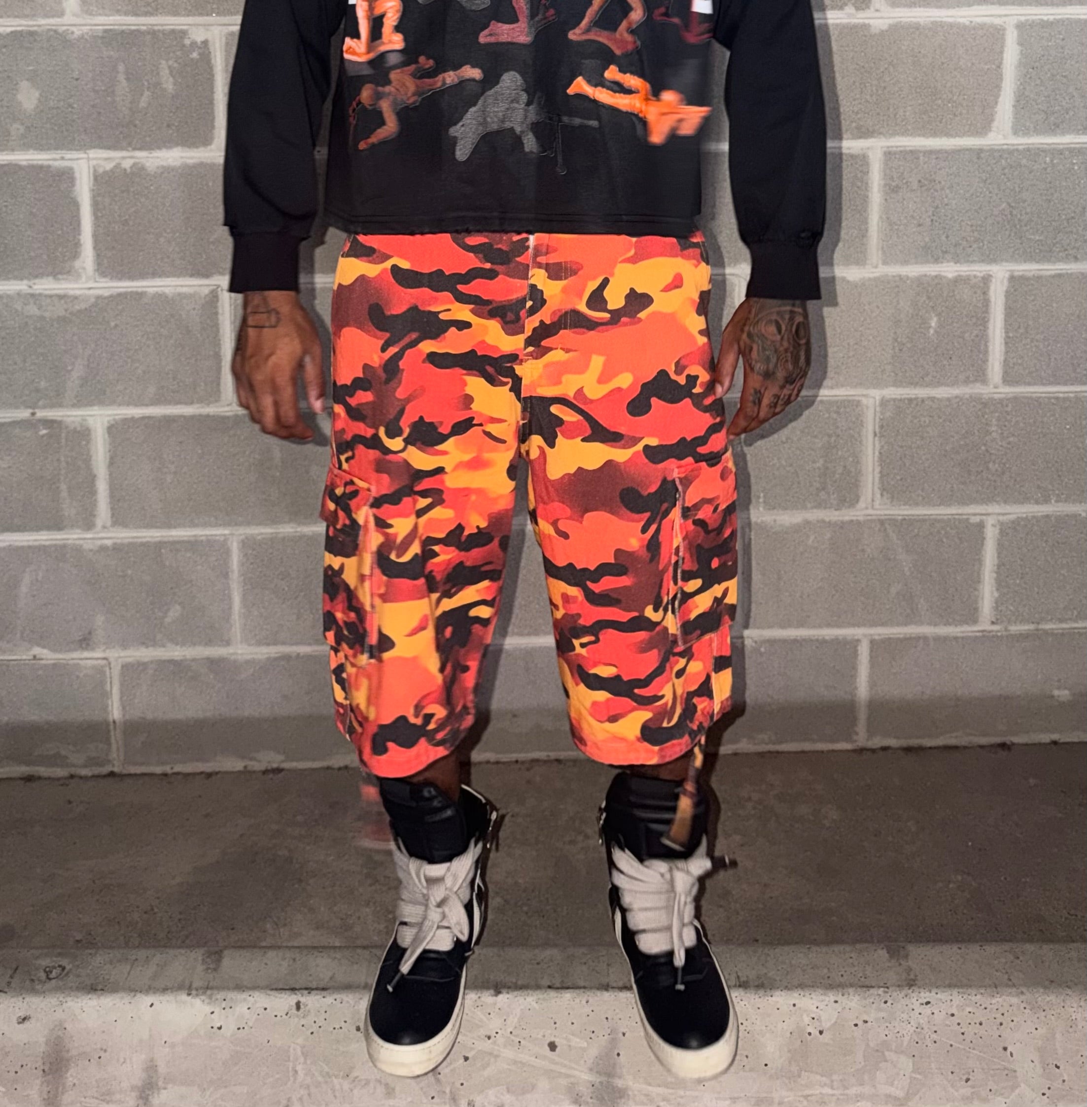 Raw 9 “Multi color Camo” Shorts(jorts)