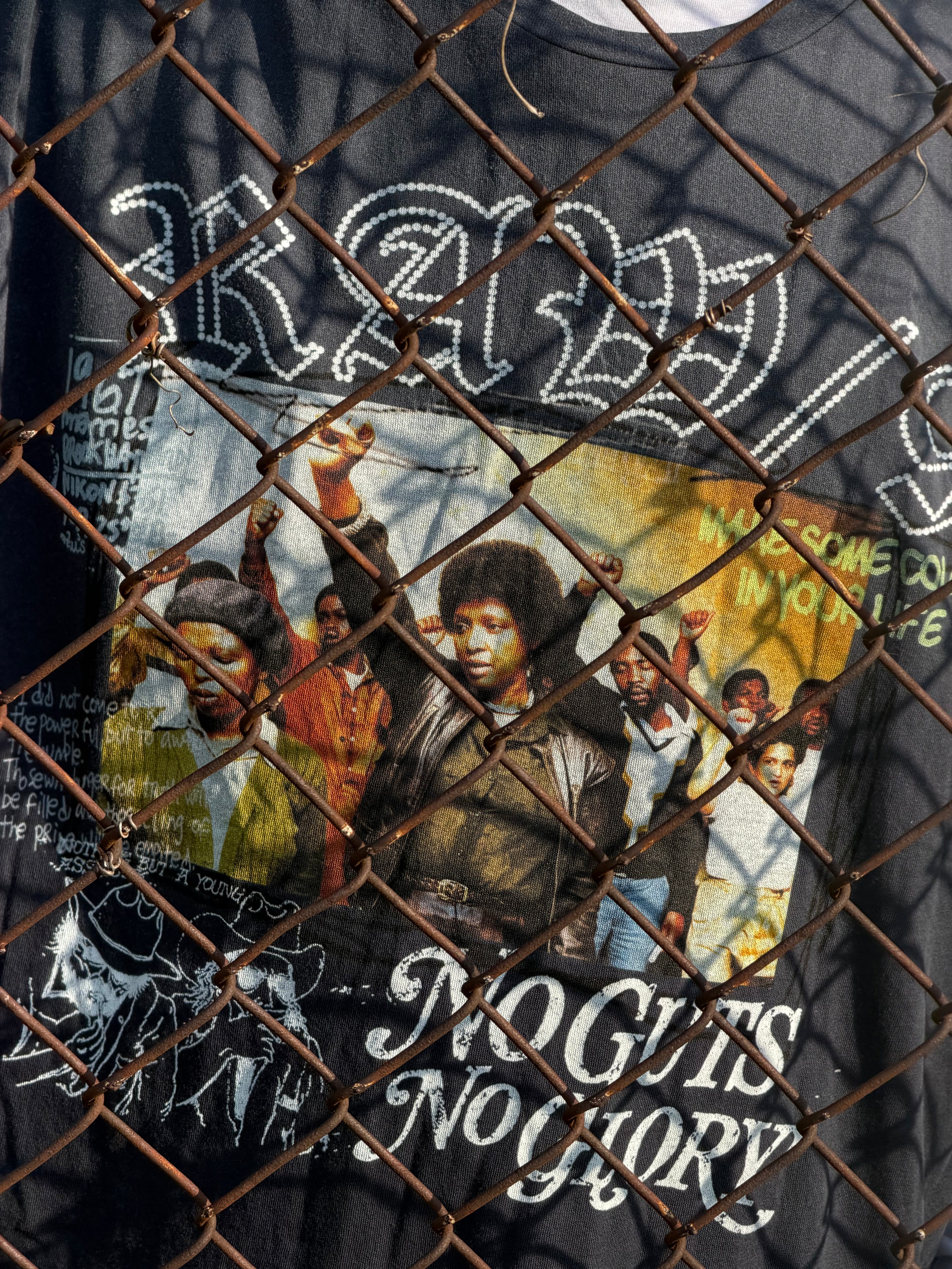 Raw 9 “No Guts No Glory” Vintage Protest Tee – Washed (Blue)