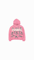Raw 9 “Army Doll” Vintage Distressed Hoodie (pink)