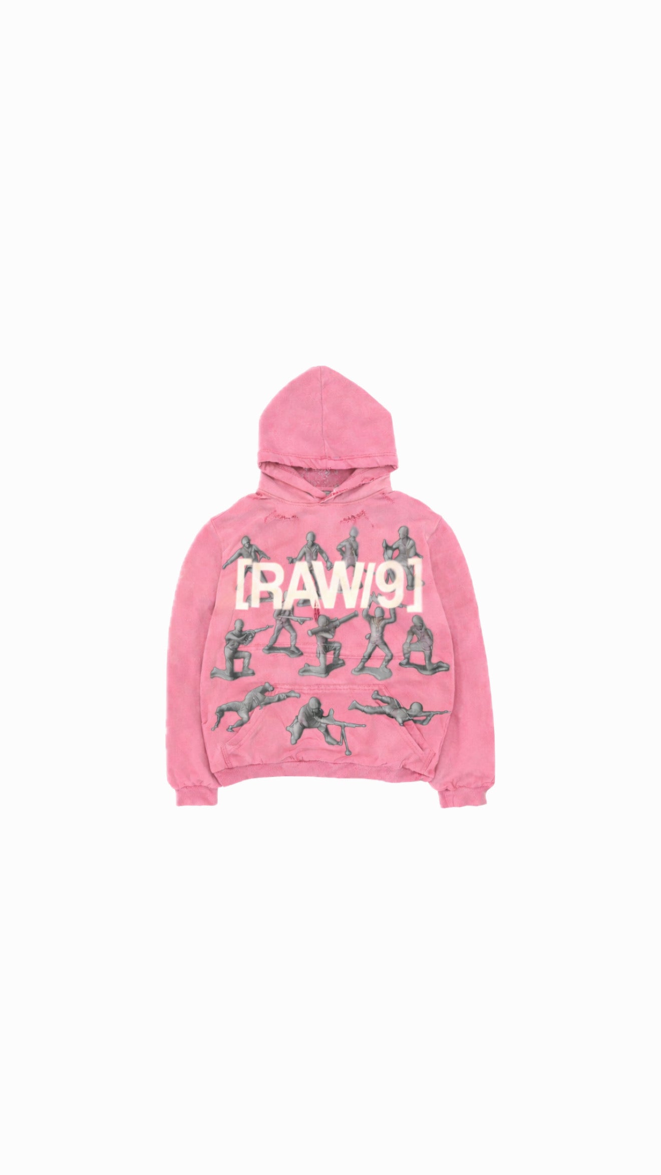 Raw 9 “Army Doll” Vintage Distressed Hoodie (pink)
