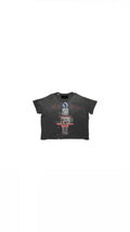 Raw 9 “Hollywood” Graphic Tee – Cropped Vintage Washed (black)